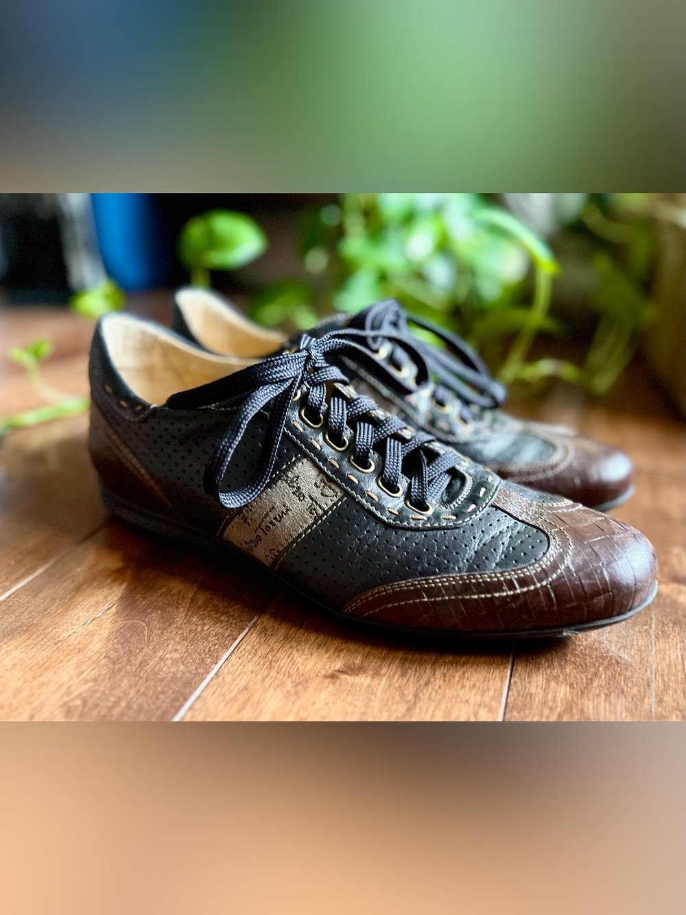 Italian Leather Leather Lace-up Trainers